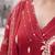 Red floral printed cotton kurta set