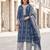 Blue floral printed cotton kurta set