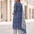 Blue floral printed cotton kurta set