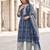 Blue floral printed cotton kurta set