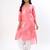 Peach giraffe cotton kurta set