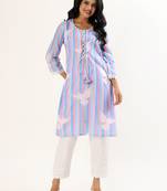 Pink & blue cotton kurta set