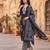 Black floral printed cotton kurta set