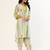 Green cotton linen kurta set