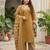 Yellow floral printed cotton kurta set