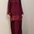 Wine crepe embroidered farshi salwar set