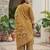 Yellow floral printed cotton kurta set