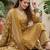 Yellow floral printed cotton kurta set