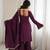 Purple silk blend embroidered palazzo set