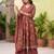 Burgundy floral printed cotton kurta set