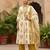 White floral printed cotton kurta set