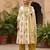 White floral printed cotton kurta set
