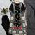 Black silk blend embroidered kurta set