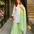 White faux georgette embroidered palazzo set
