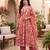 Pink floral printed cotton kurta set