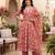 Pink floral printed cotton kurta set
