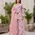 Pink floral printed viscose rayon kurta set