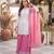 White faux georgette embroidered palazzo set