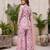 Pink floral printed viscose rayon kurta set