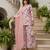 Pink floral printed viscose rayon kurta set