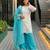 White faux georgette embroidered palazzo set