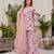 Pink floral printed viscose rayon kurta set