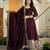 Wine silk blend embroidered anarkali set