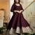 Wine silk blend embroidered anarkali set