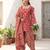 Pink floral printed cotton kurta set