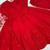 Red silk blend embroidered anarkali set