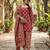 Pink floral printed cotton kurta set