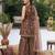 Brown floral printed cotton kurta set