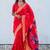 Red Woven Design Silk Blend Paithani Saree with blouse 