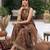 Brown floral printed cotton kurta set