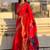 Red Woven Design Silk Blend Paithani Saree with blouse 