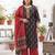 Black floral printed cotton kurta set