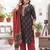 Black floral printed cotton kurta set