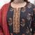 Black floral printed cotton kurta set