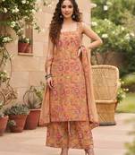 Multicolor floral printed viscose rayon kurta set