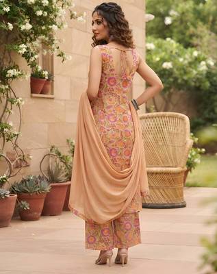 Multicolor floral printed viscose rayon kurta set 2