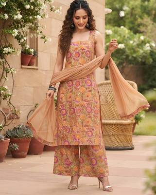 Multicolor floral printed viscose rayon kurta set 3