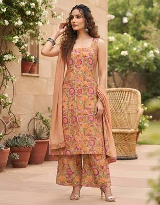 Multicolor floral printed viscose rayon kurta set 5
