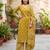 Mustard floral printed cotton kurta set