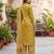 Mustard floral printed cotton kurta set
