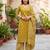 Mustard floral printed cotton kurta set