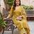 Mustard floral printed cotton kurta set