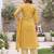 Yellow floral printed cotton kurta set