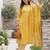 Yellow floral printed cotton kurta set