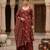 Maroon floral printed cotton kurta set