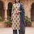 Beige floral printed cotton kurta set